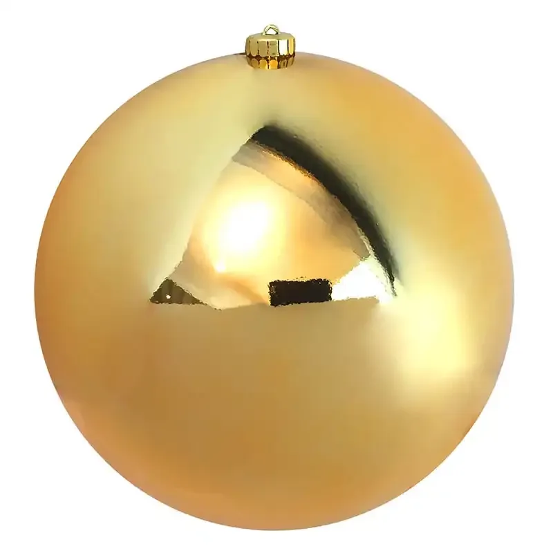 Blank guld plastik julekugle - Ø 25 cm - se farverne her.
