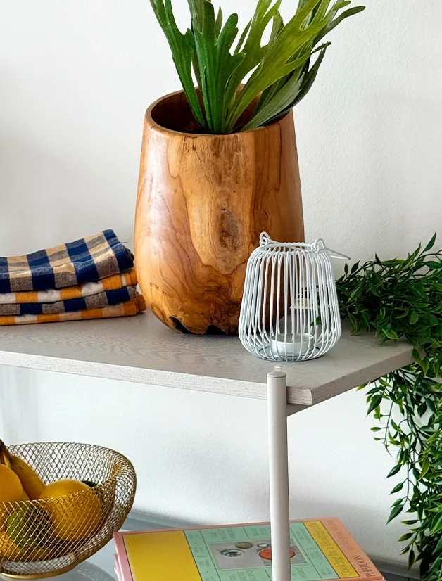 Brøndsholm - mini lanterne i hvid metal