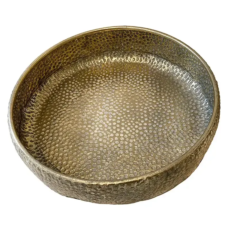 Buy Bakke i banket metal, 37cm, antik guld