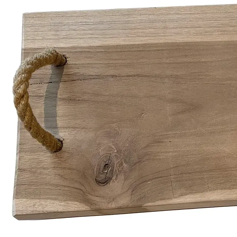 Buy Bakke i teaktræ med håndtag, 77x20cm