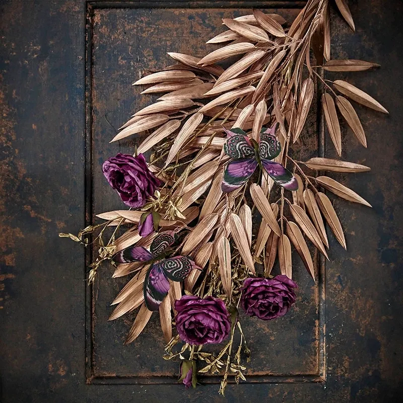 Buy Bambus gren, rosen guld, 98cm, kunstig blad