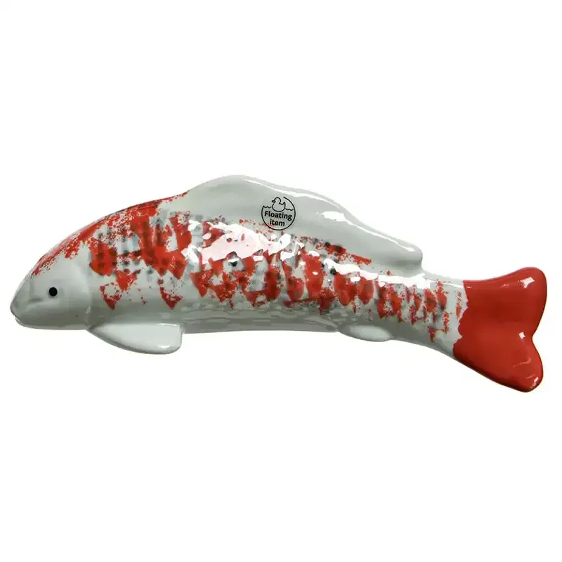 Buy Fisk i porcelæn, orange halefinne, 28cm