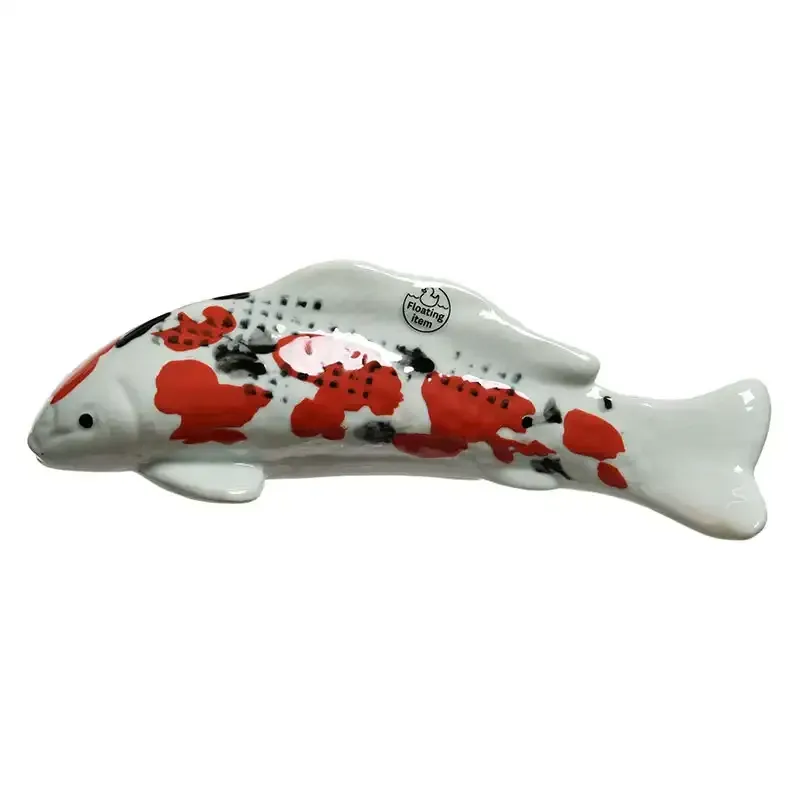Buy Fisk i porcelæn, orange/hvid, 28cm