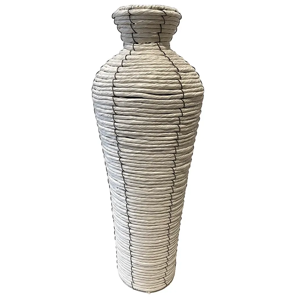 Buy Flettet vase, reb lys natur, H57cm