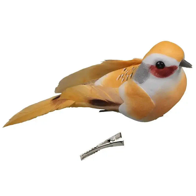 Buy Fugle på klips, gul, 6 stk, 12,5cm, kunstig