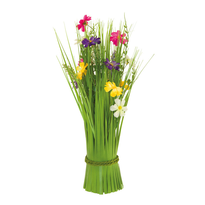 Buy Græsbundt med blomster, 45cm, kunstig græs
