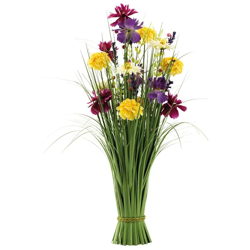 Buy Græsbundt med blomster, 45cm, kunstig græs