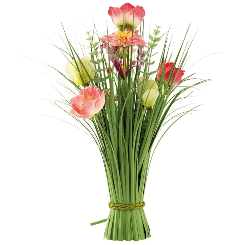 Buy Græsbundt med blomster, 70cm, kunstig græs