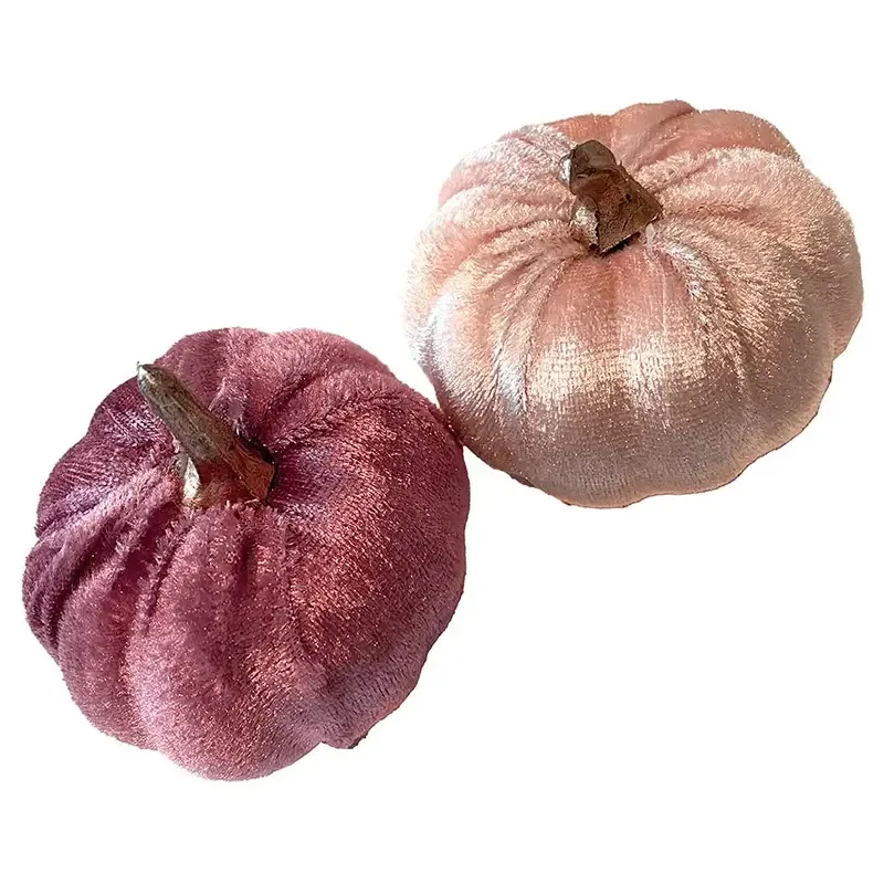 Buy Græskar m velour, lilla/brun, 4 stk., 7,5cm