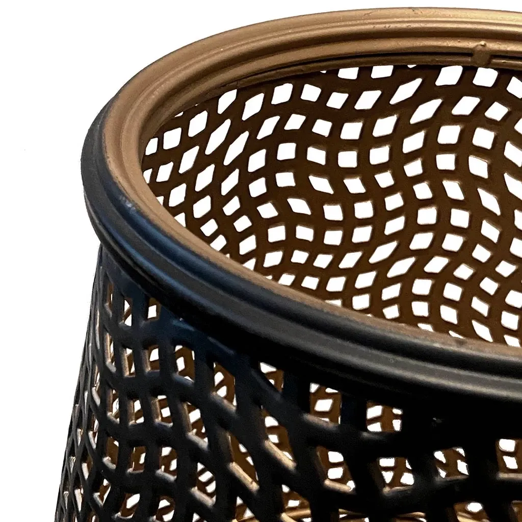 Buy Gulvlampe, sort/guld, metal