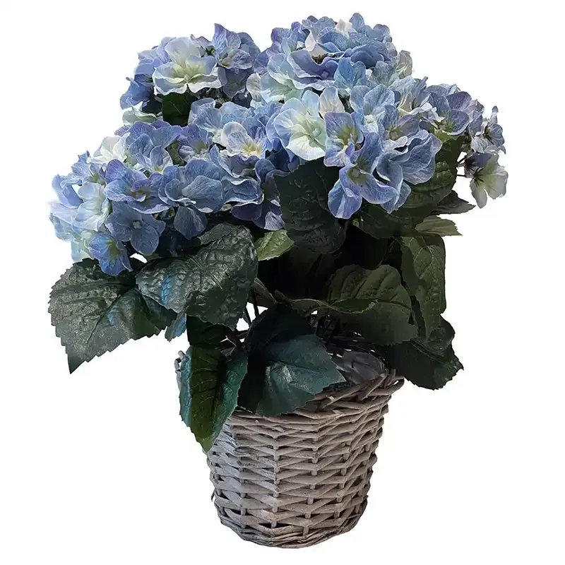 Buy Hortensia blå, i kurvepotte, 45cm, kunstig