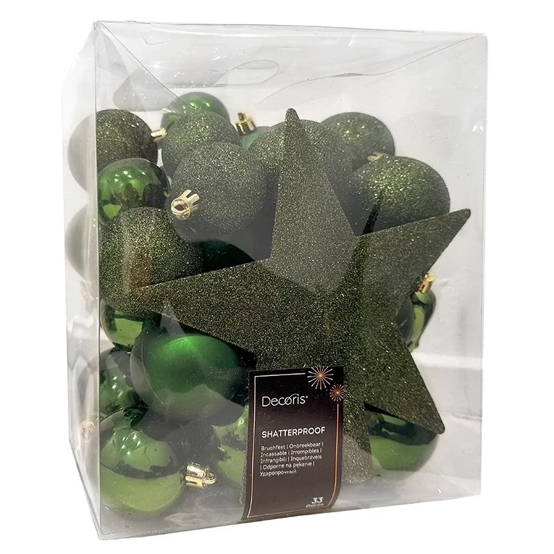 Buy Julekugle mix m/ stjerne. grøn