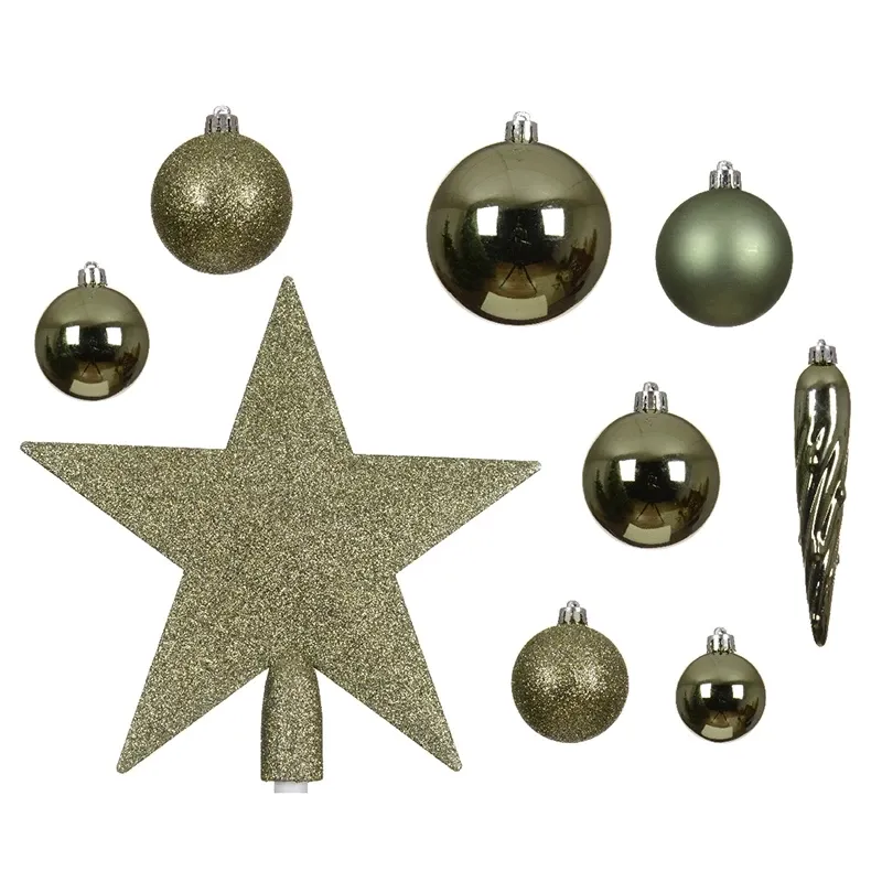 Buy Julekugle mix m/ stjerne. mint grøn