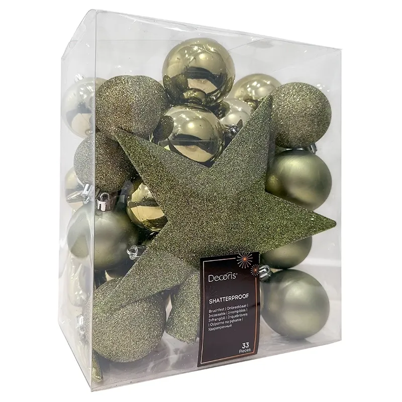 Buy Julekugle mix m/ stjerne. mint grøn