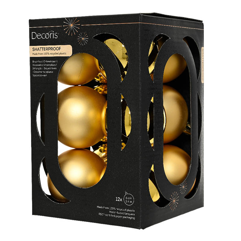 Buy Julekugler, 6cm, guld, genbrugsplast