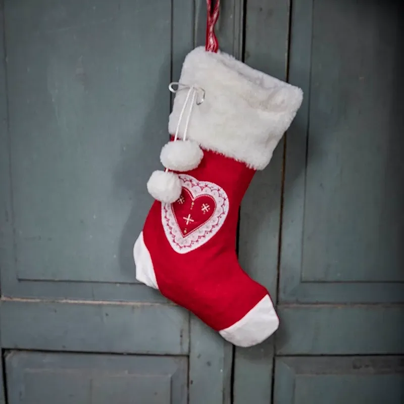 Buy Julesok m hvid plys klant, 45cm