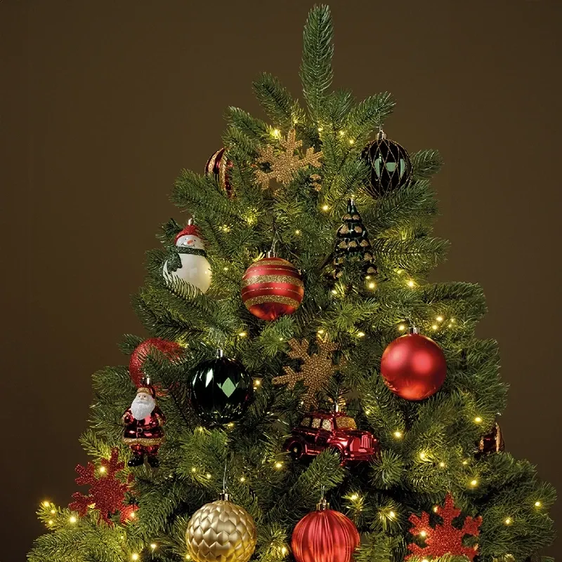 Buy Juletræspynt mix, 25stk, guld/rød/grøn