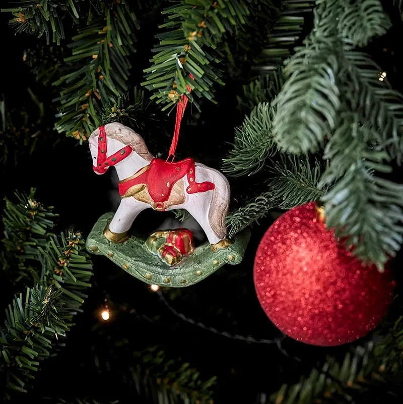 Buy Juletræspynt, gyngehest m ophæng, 11cm
