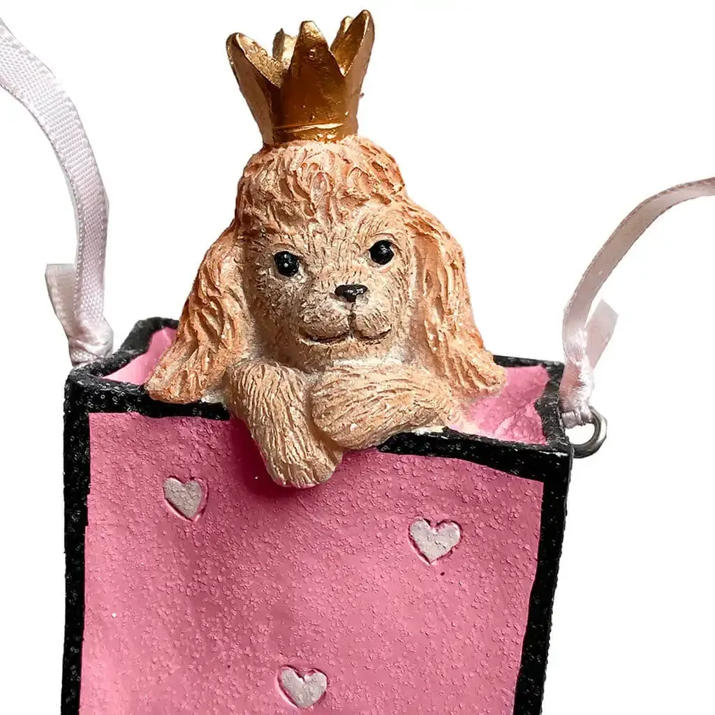 Buy Juletræspynt, hund i pose m ophæng, pink