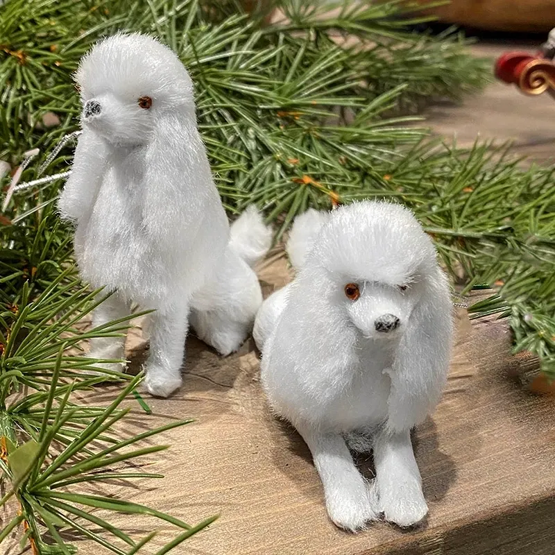 Buy Juletræspynt, liggende hund m ophæng, hvid