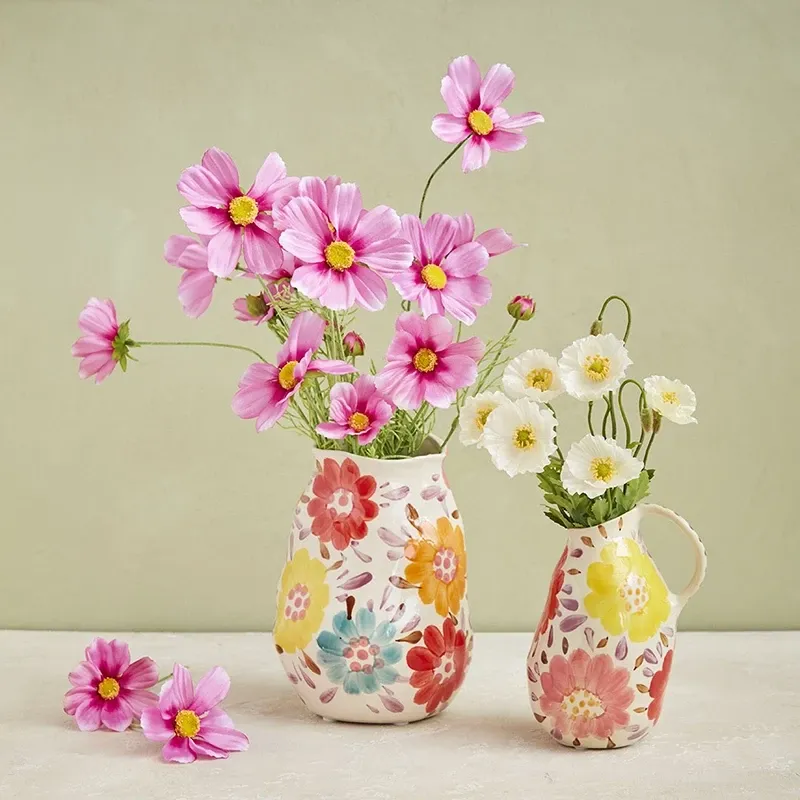 Buy Kande/ vase, blomstret