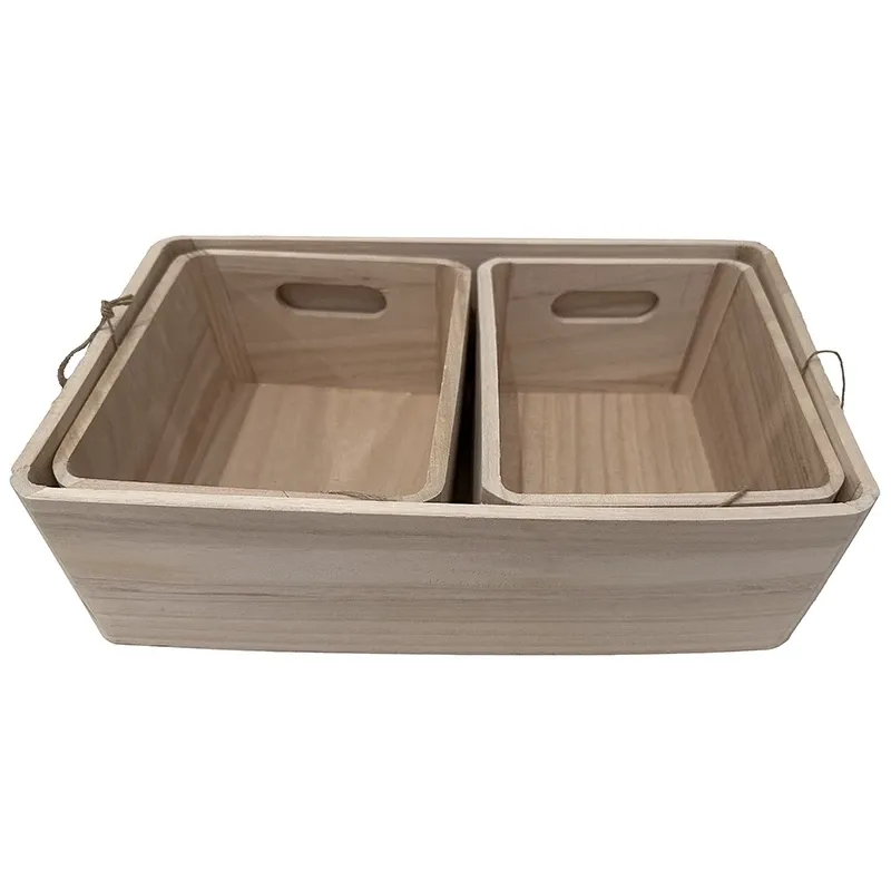 Buy Kasse i træ, 3stk /sæt