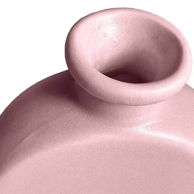 Buy Keramik vase, lyserød, halvrund form