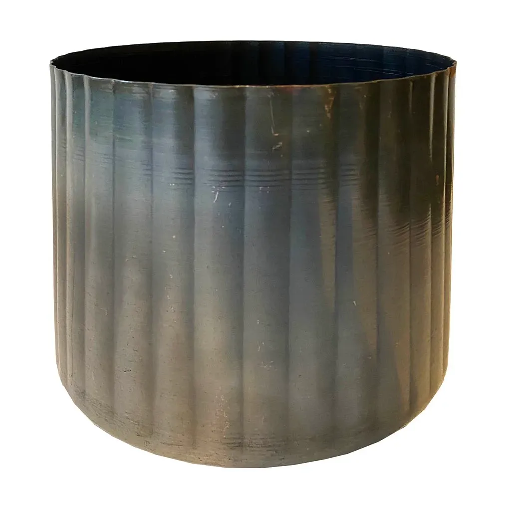 Buy Krukke i metal, sort vasket, Ø15cm