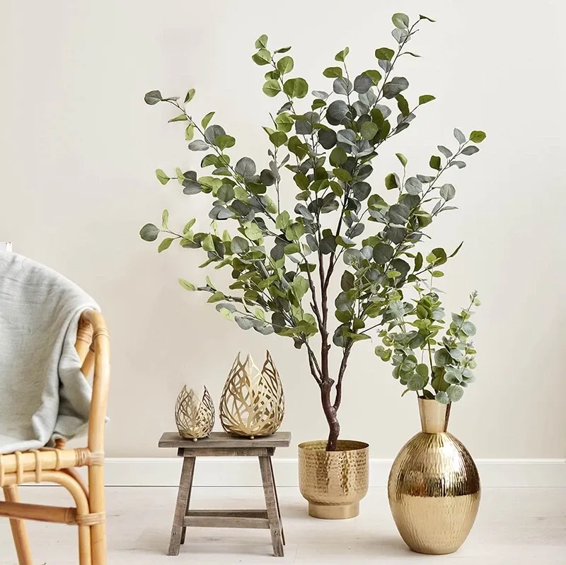 Buy Krukke/potte i metal, mønster i guld, Ø20,5cm