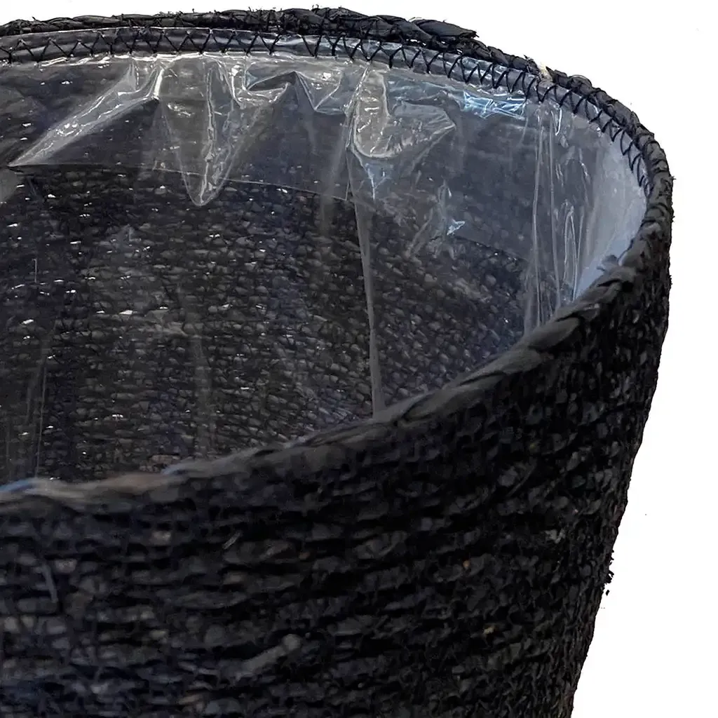 Buy Kurv foret m plast, sort, H27cm