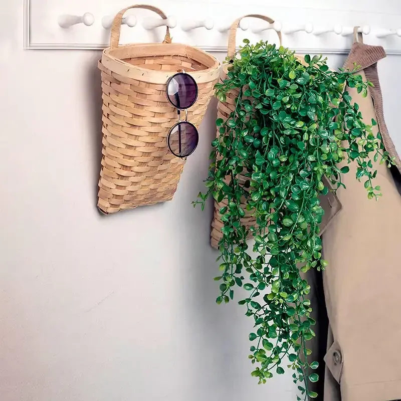 Buy Kurv til ophæng i bambus, 15x12x32cm