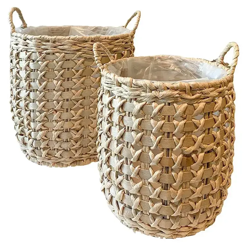 Buy Kurvesæt med håndtag, 2 stk, rattan flet