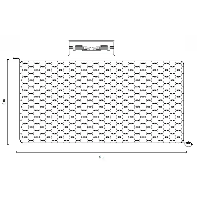 Buy LED Lysnet (NL312WW) 4x2m, med EASY JOINT