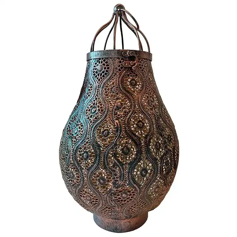 Buy LED lanterne, metal m udskæringer, 35 cm
