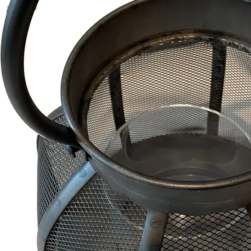 Buy Lanterne m glasindsats, 20cm, metal, sort