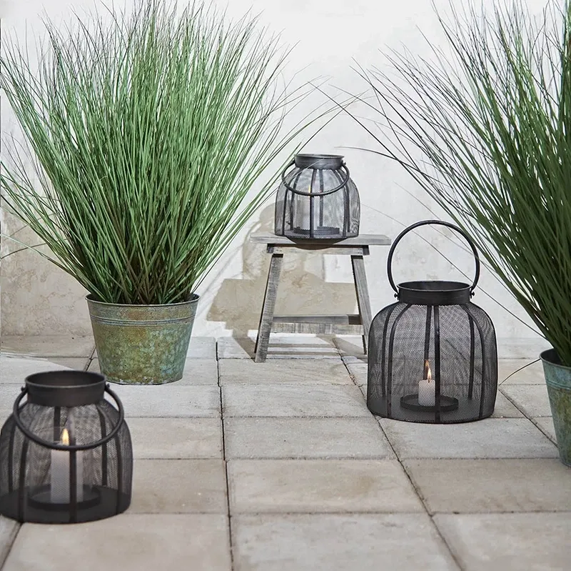 Buy Lanterne m glasindsats, 25cm, metal, sort