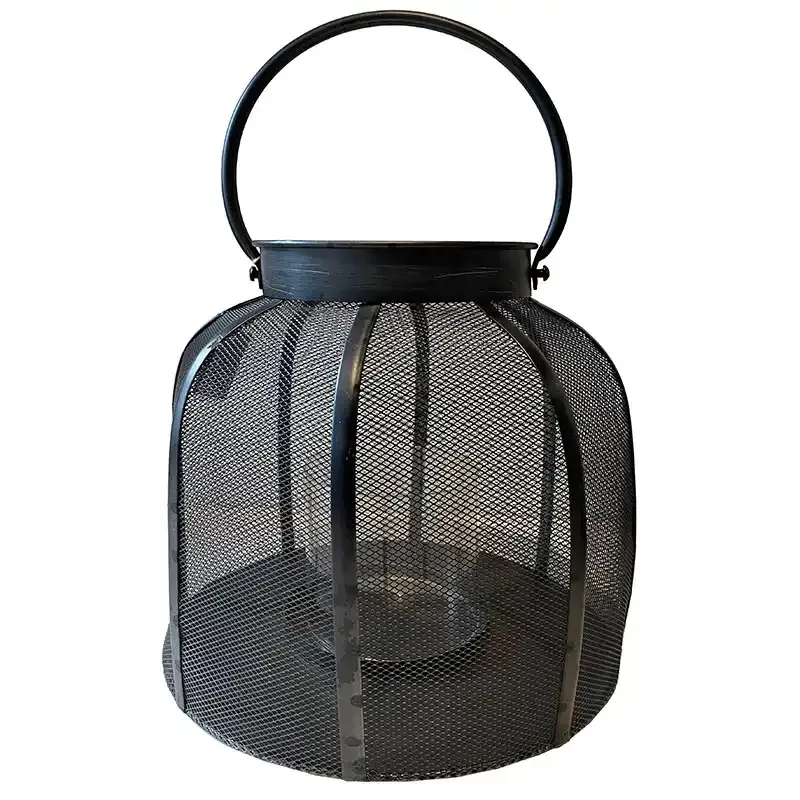 Buy Lanterne m glasindsats, 25cm, metal, sort