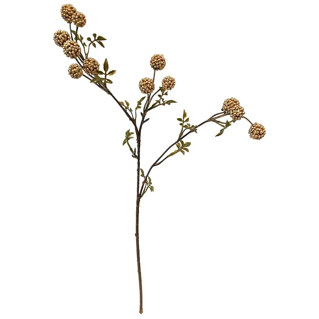 Buy Morbær gren, 2 stilke, guld, 65cm, kuntig gren