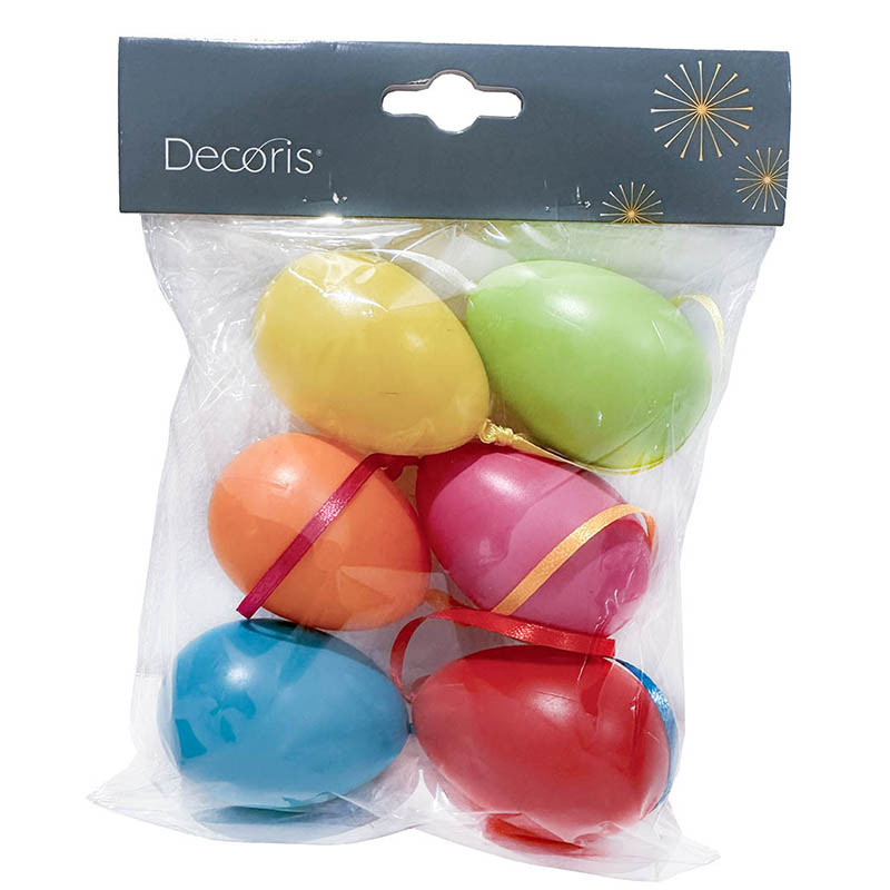 Buy Påskeæg i plast, multi, 6stk, kunstig æg