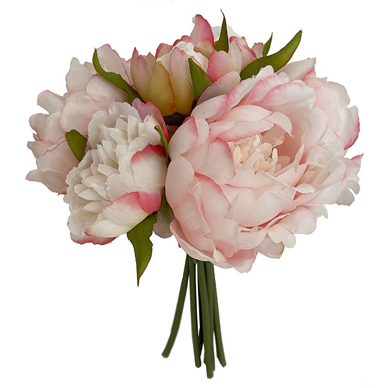 Buy Pæon buket, lyserød, 8 stk, 24cm, kunstig