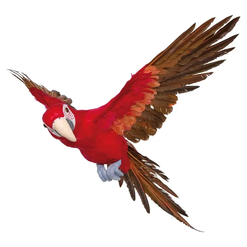 Buy Papegøje flyvende, 73cm, rød, kunstig fugl