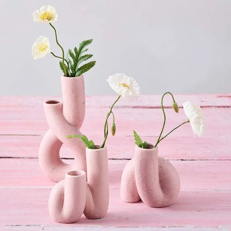 Buy Porcelænsvase, lyserød, H21cm