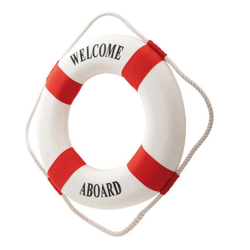 Buy Redningkrans med tekst, rød/ hvid
