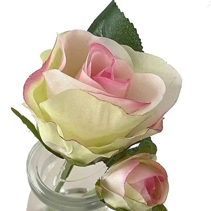 Buy Rose i glas, lyserød 12cm, kunstig blomst
