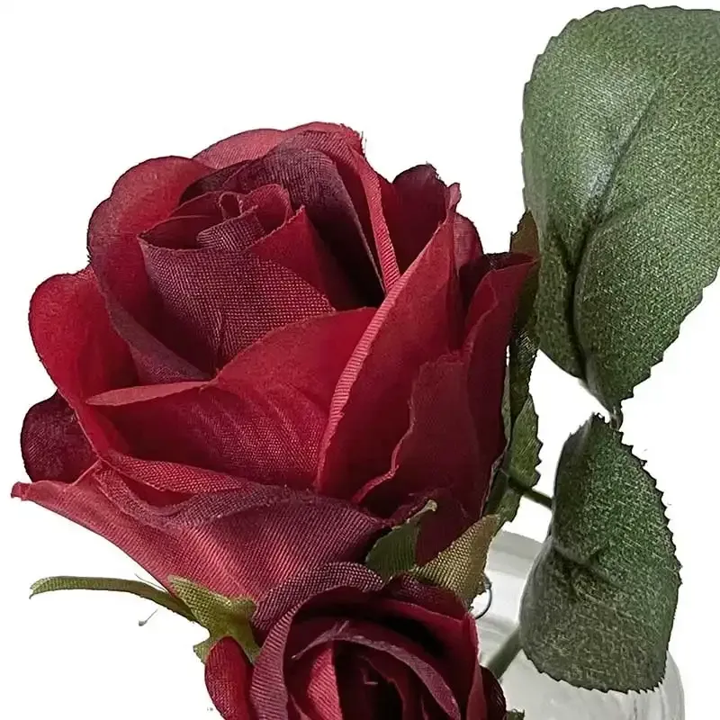 Buy Rose i glas, rød, 12cm, kunstig blomst