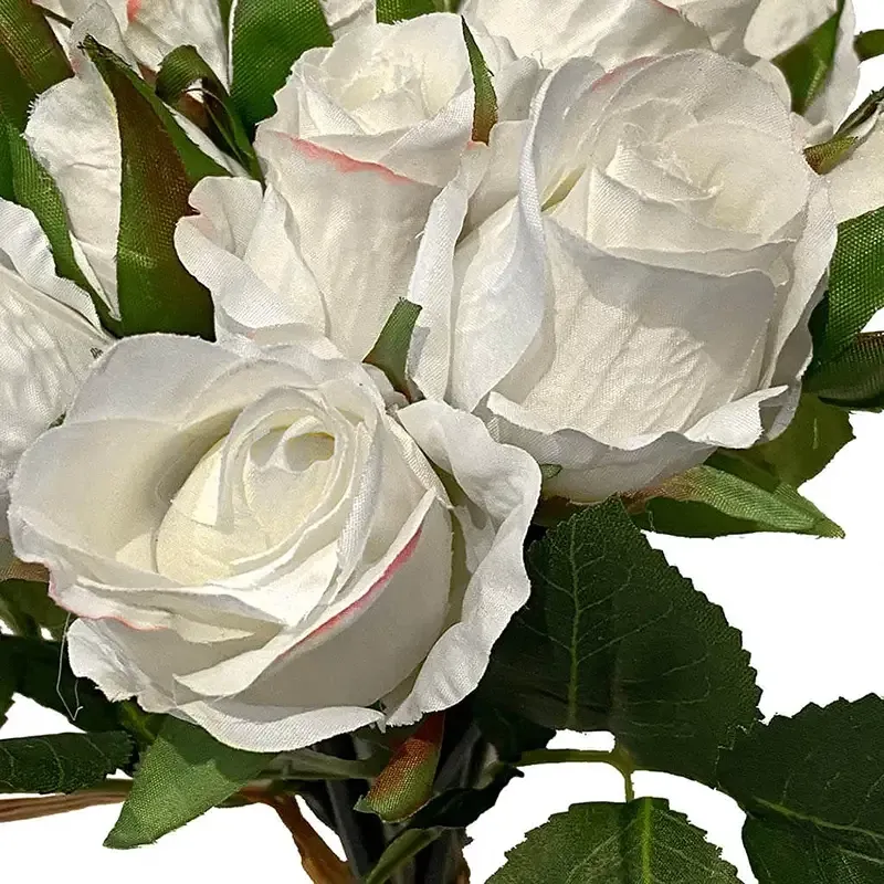 Buy Rosen buket, creme, 30cm, kunstig blomst