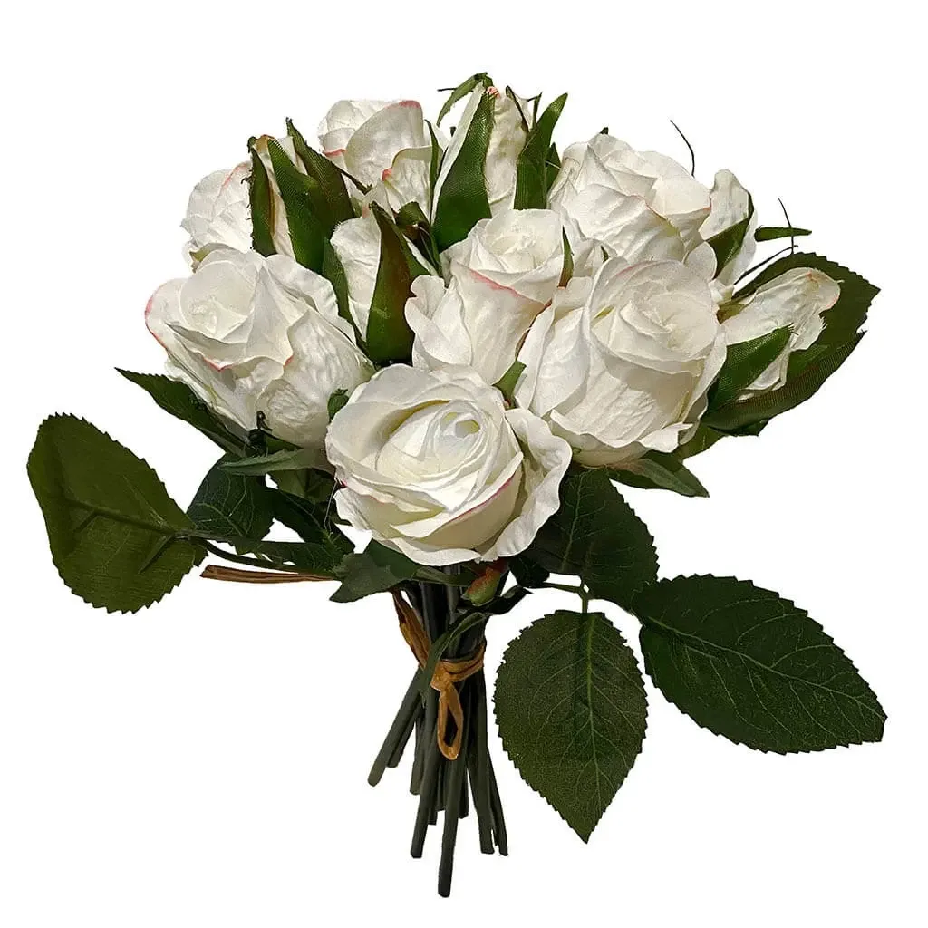 Buy Rosen buket, creme, 30cm, kunstig blomst