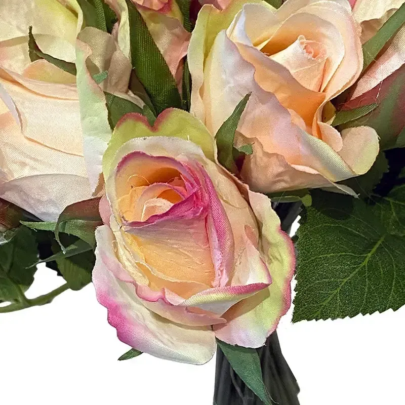 Buy Rosen buket, fersken, 30cm, kunstig blomst