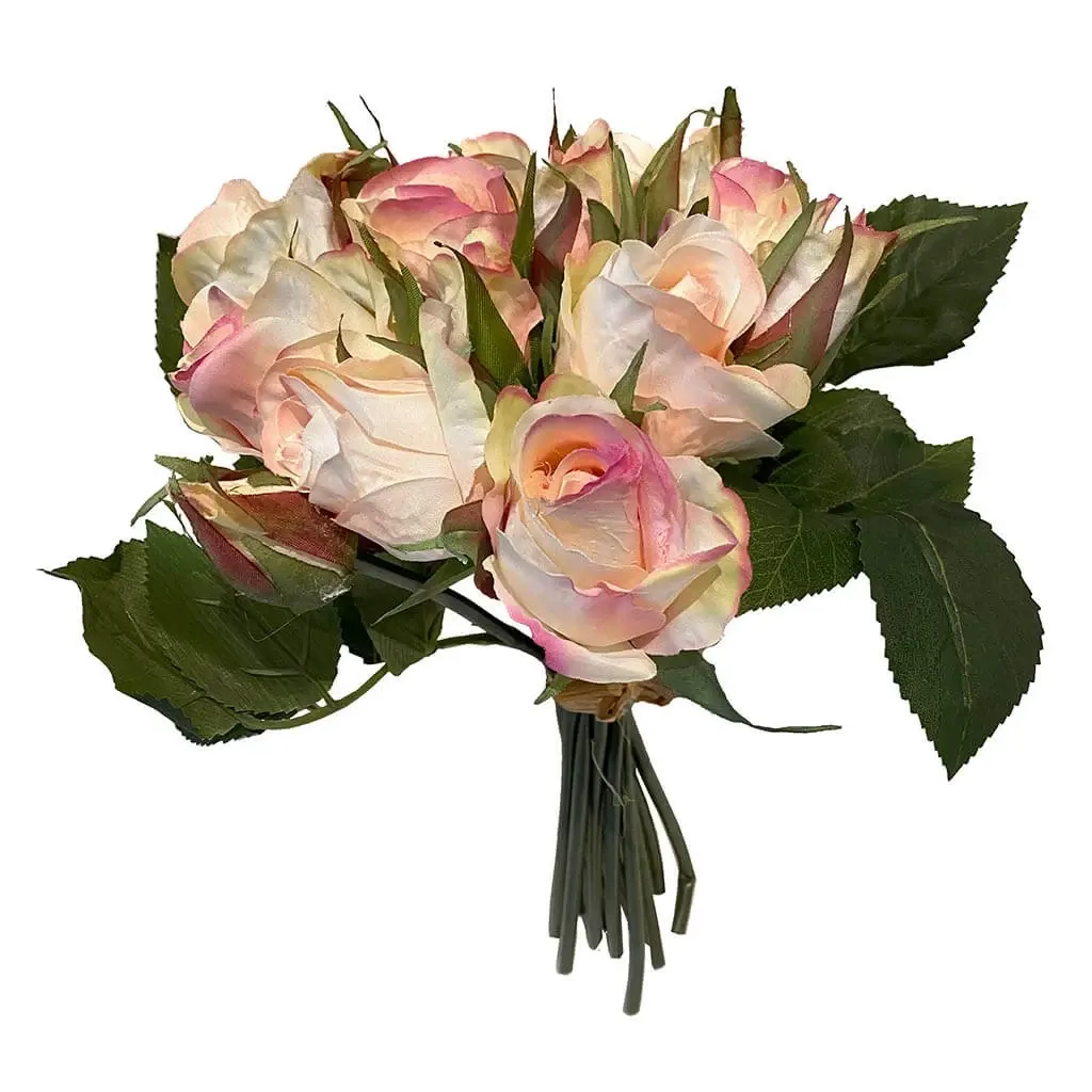 Buy Rosen buket, fersken, 30cm, kunstig blomst
