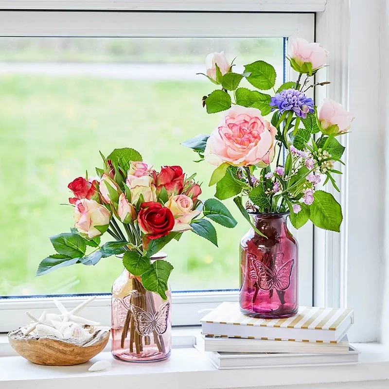 Buy Rosen buket, mix, 30cm, kunstig blomst